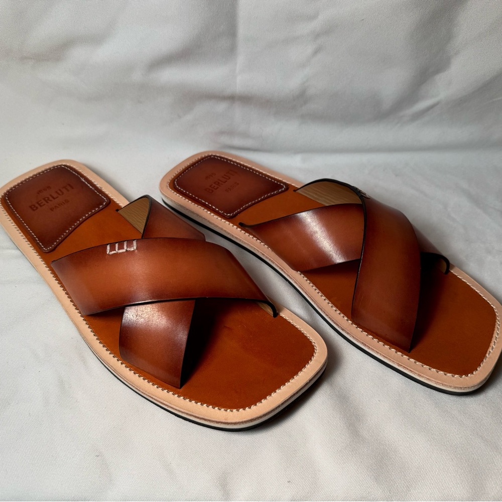 BERLUTI CRISCROSS ELIO SANDALS - MODEL #S4057 - MEN’S US SIZE 9 / EU 42 NEW